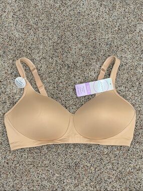 NWT Jockey Forever Fit Seamless Wire Free Bra Beige size XL